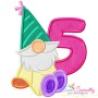 Gnome Birthday Numbers Applique Design Bundle-7