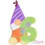 Gnome Birthday Numbers Applique Design Bundle-8