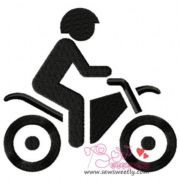 Silhouette Biker Embroidery Design Pattern-1