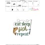 Eat Sleep Fish Repeat Fishing Embroidery Design Pattern-3