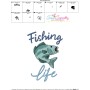 Fishing Life Lettering Embroidery Design Pattern-3