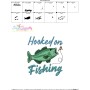 Hooked On Fishing Lettering Embroidery Design Pattern-3