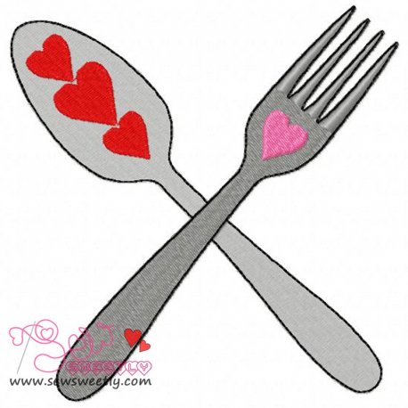 Love Cutlery-2 Embroidery Design Pattern-1