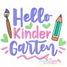 Hello Kinder Garten Back To School Lettering Embroidery Design- 1