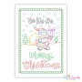 Cardstock Embroidery Design Pattern- Merry Christmas Santa Greeting Card-1