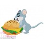 Mouse With Burger Embroidery Design Pattern-1