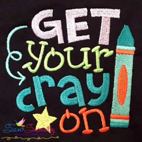 Get Your Crayon School Lettering Embroidery Design Pattern