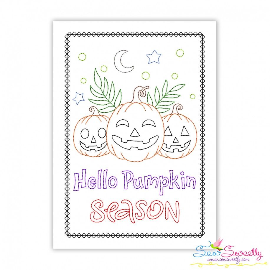 Halloween Cardstock Embroidery Design Pattern- Hello Pumpkin Season-1