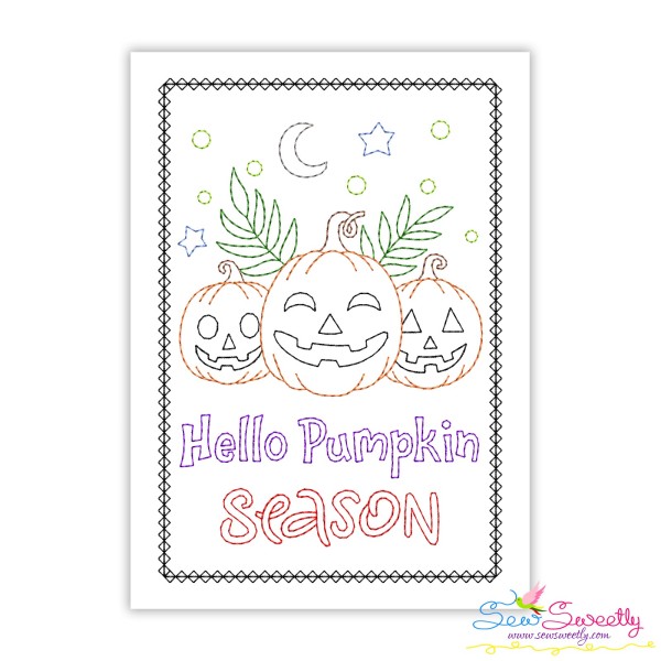 Halloween Cardstock Embroidery Design Pattern- Hello Pumpkin Season-1