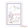 Halloween Cardstock Embroidery Design Pattern- Boo Witch And Pumpkin-1