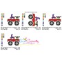Halloween Monster Truck Witch Legs And Hat Embroidery Design Pattern-2