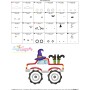 Halloween Monster Truck Witch Legs And Hat Applique Design Pattern-3