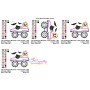 Halloween Monster Truck Pumpkins And Cat Applique Design Pattern-2