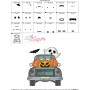 Halloween Truck Pumpkins And Ghost Embroidery Design Pattern-3