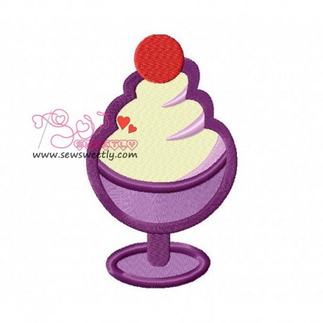 Ice Cream Cup-1 Embroidery Design Pattern-1