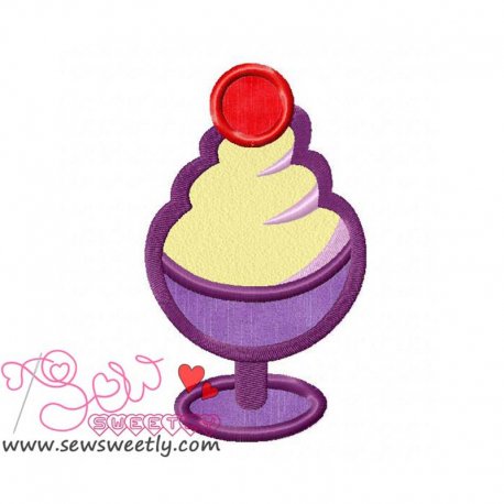 Ice Cream Cup-1 Applique Design- 1