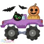 Halloween Trucks Filled Stitch Embroidery Design Bundle-9