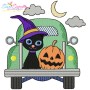 Halloween Trucks Filled Stitch Embroidery Design Bundle-5