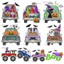 Halloween Trucks Filled Stitch Embroidery Design Bundle-1