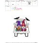 Halloween Truck And Gnomes Applique Design Pattern-4