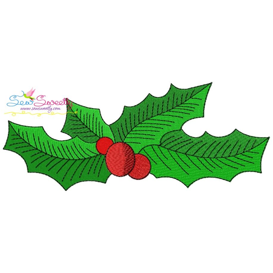 Christmas Holly Leaves-5 Embroidery Design- 1