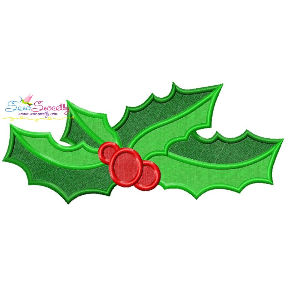 Christmas Holly Leaves-5 Applique Design- 1