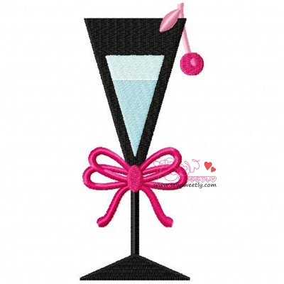 Free Cocktail Drink-4 Embroidery Design Pattern-1