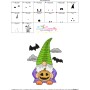 Halloween Gnome Jack-O-Lantern Embroidery Design Pattern-3
