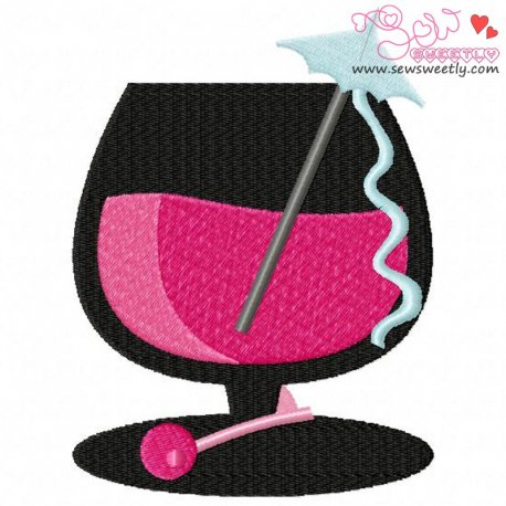 Cocktail Drink-3 Embroidery Design Pattern-1