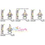 Halloween Girl Gnome Cauldron Applique Design Pattern-2