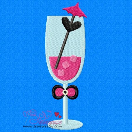 Cocktail Drink-1 Embroidery Design Pattern-1