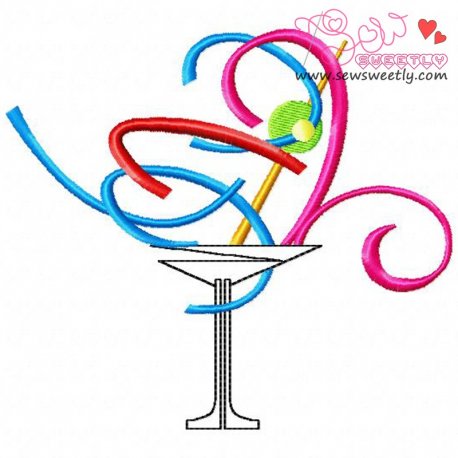 Artistic Drink Embroidery Design- 1