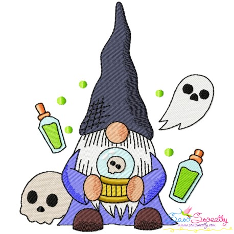 Halloween Gnome Potion Embroidery Design Pattern