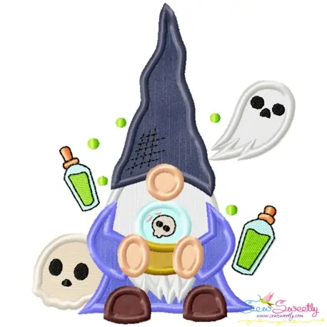 Halloween Gnome Potion Applique Design Pattern-1