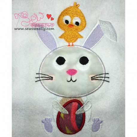 Bunny And Chick Applique Design- 1