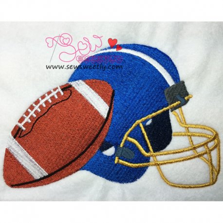 Football With Helmet Embroidery Design- 1