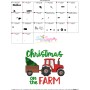 Christmas On The Farm Tractor With Wagon Embroidery Design Pattern-3