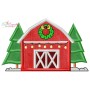 Christmas Barn Farmhouse Applique Design Pattern-1