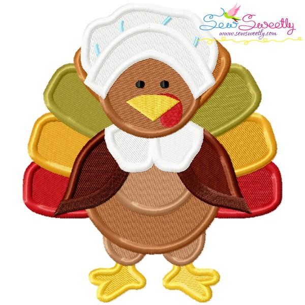 Pilgrim Turkey Bonnet Embroidery Design Pattern-1