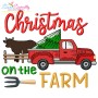 Christmas On The Farm Truck And Cow Embroidery Design Pattern-1