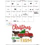 Christmas On The Farm Truck And Cow Embroidery Design Pattern-3