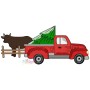 Christmas Red Truck On The Farm Embroidery Design Pattern-1