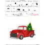 Red Christmas Truck With Tree Embroidery Design Pattern-3