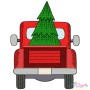 Red Truck With Christmas Tree Embroidery Design Pattern-1