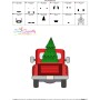 Red Truck With Christmas Tree Embroidery Design Pattern-3