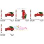 Red Christmas Truck With Tree-2 Embroidery Design Pattern-2