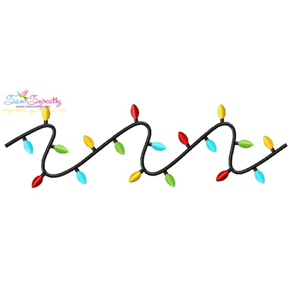 Christmas Border Lights Embroidery Design Pattern-1