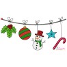 Christmas Border Snowman Ornaments Embroidery Design- 1