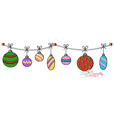 Christmas Border Ornaments Embroidery Design Pattern-1