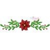 Christmas Border Poinsettia Flower Embroidery Design- 1